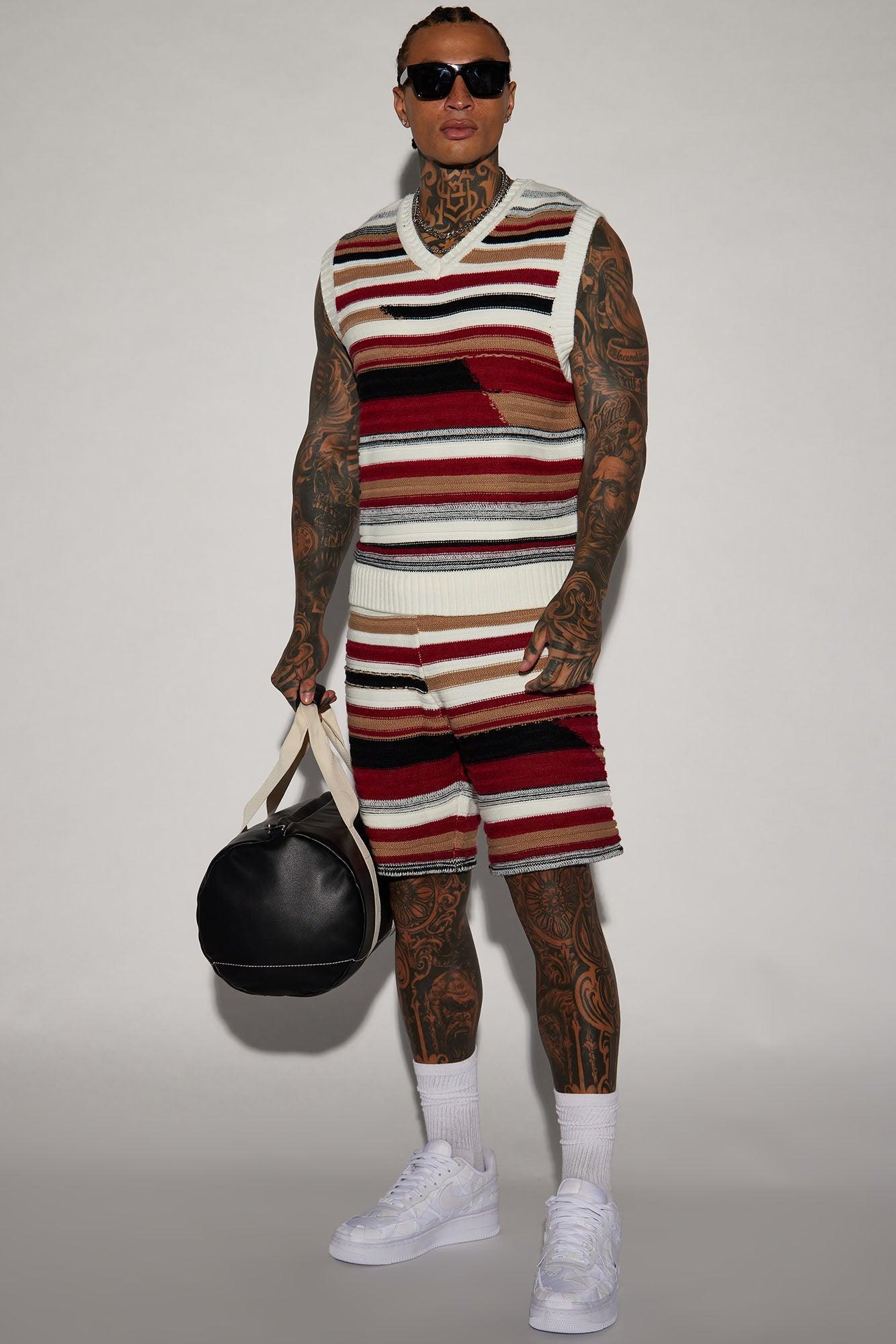 Striped Sweater Vest - Red/combo Product Image