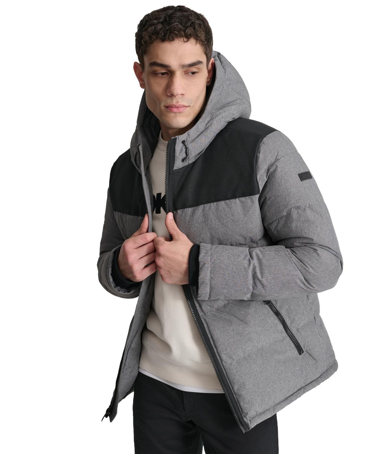 Dkny Mens Mixed-Media Puffer Coat, Created for Macys Product Image