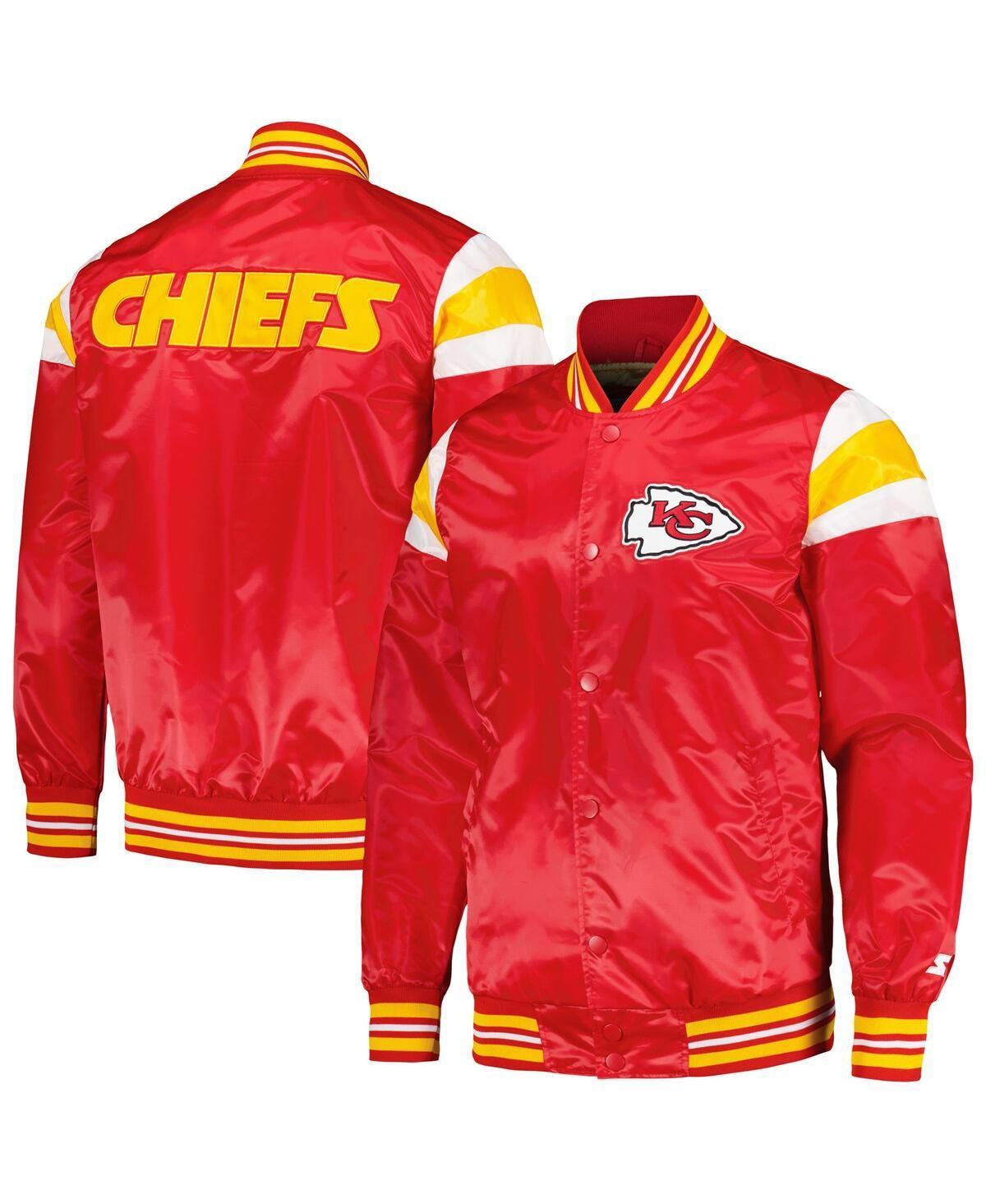 Mens Starter /Gold Kansas City Chiefs Satin Full-Snap Varsity Jacket Product Image