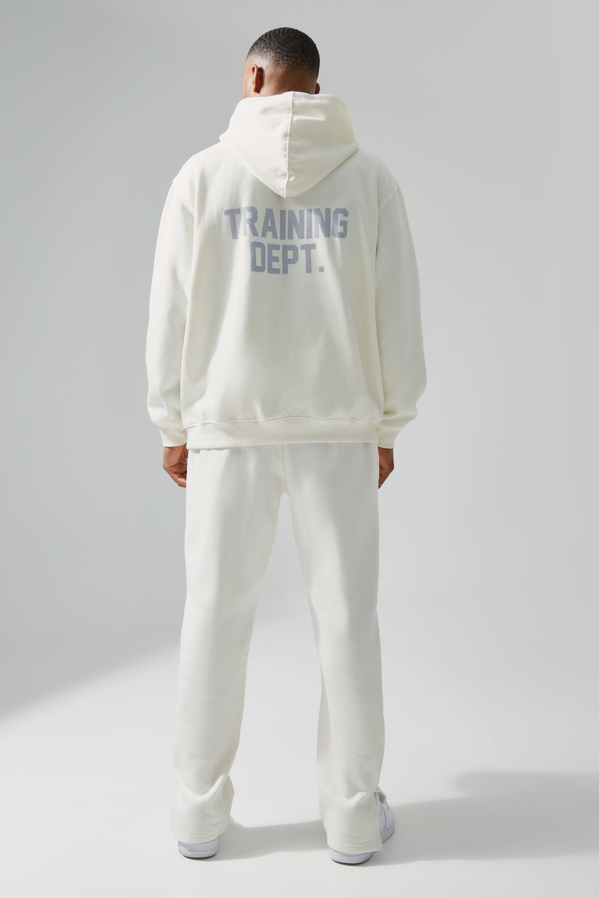 Mens Cream Man Active Oversized Training Dept Tracksuit, Cream Product Image