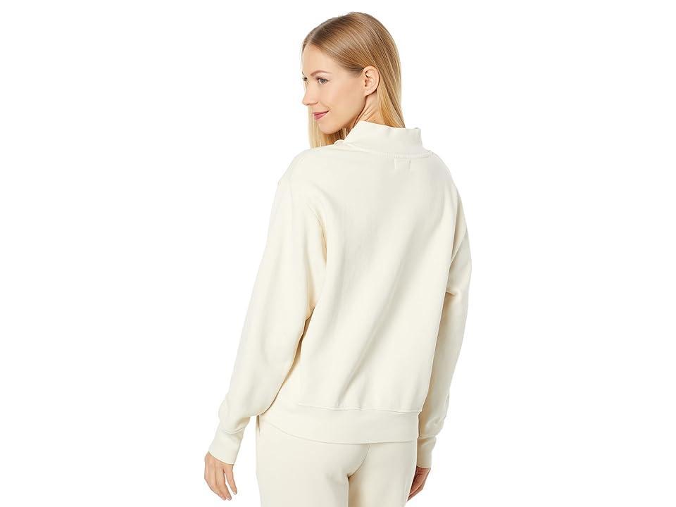 SUNDRY Button Neck Sweatshirt (Eggshell) Women's Clothing Product Image