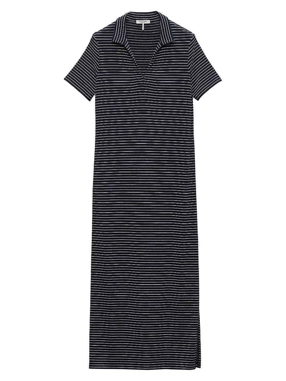 Womens Striped Polo Maxi Dress Product Image