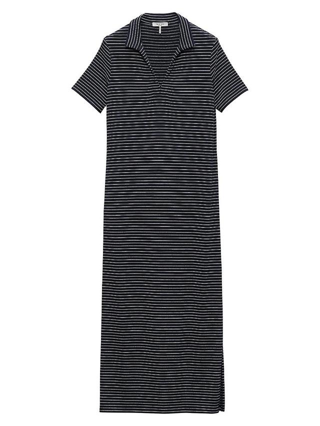 Womens Striped Polo Maxi Dress Product Image