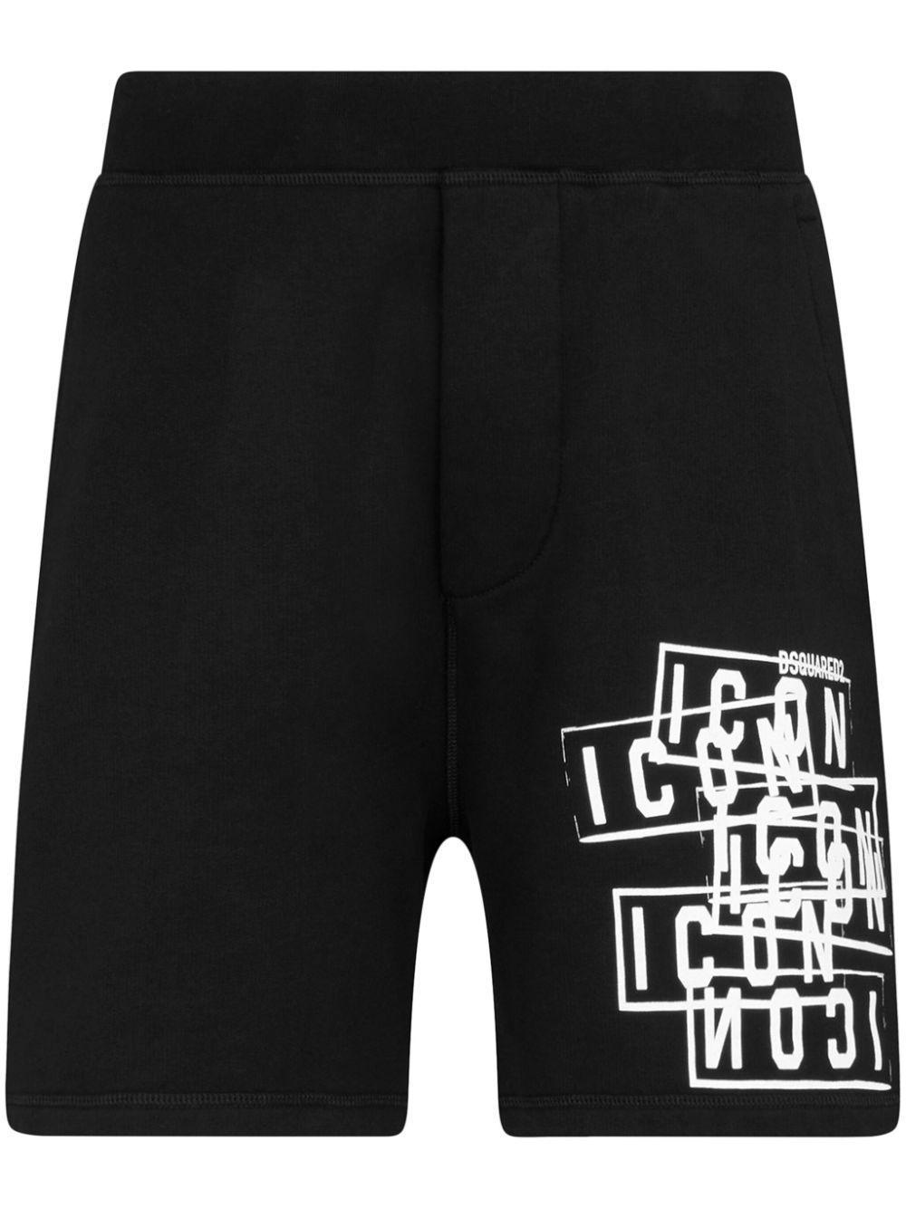 DSQUARED2 Logo-print Track Shorts In Black Product Image