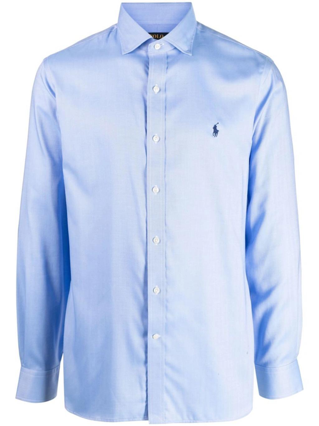 Logo-embroidered Shirt In Blau Product Image