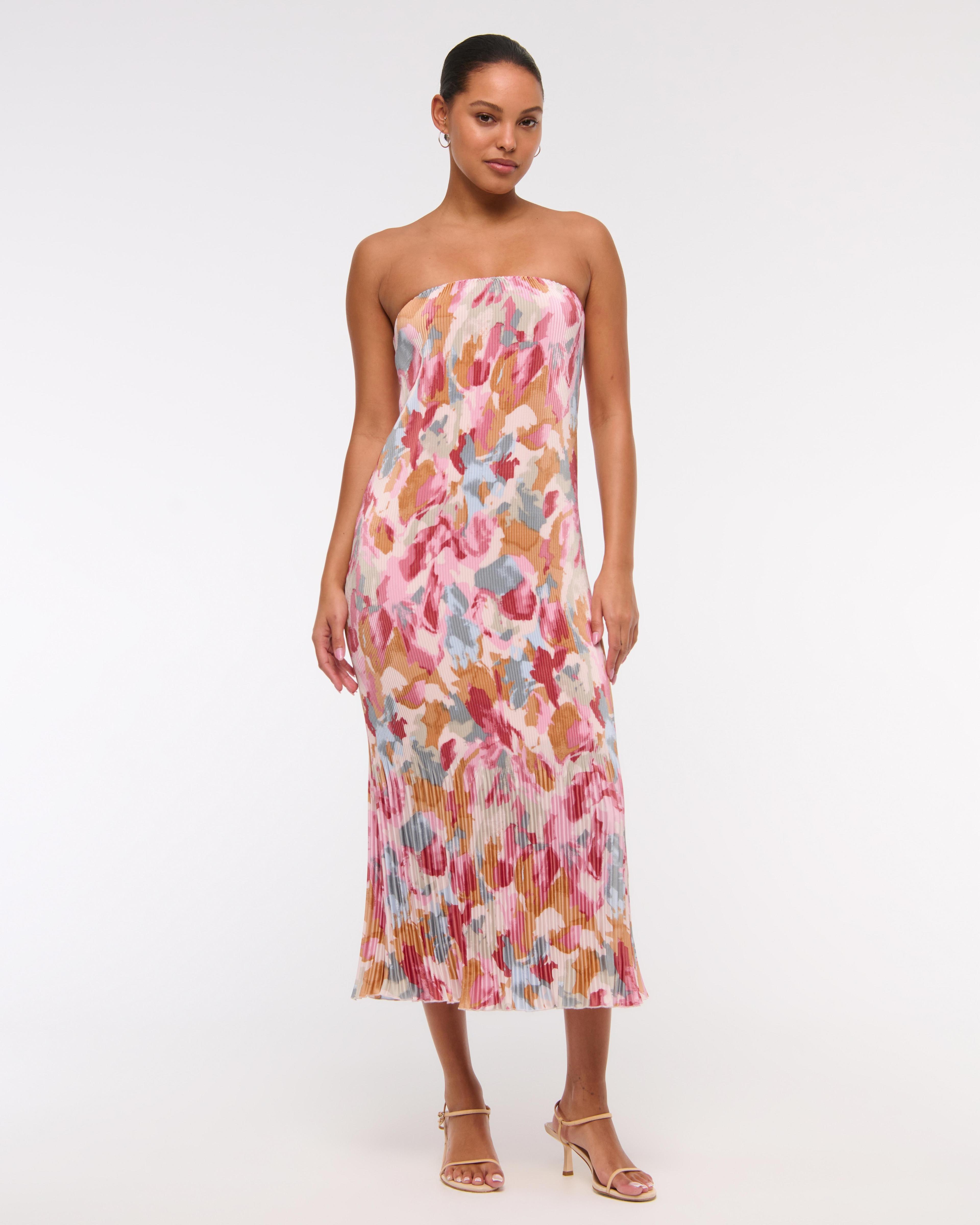 The A&F Giselle Pleat Release Midi Dress Product Image