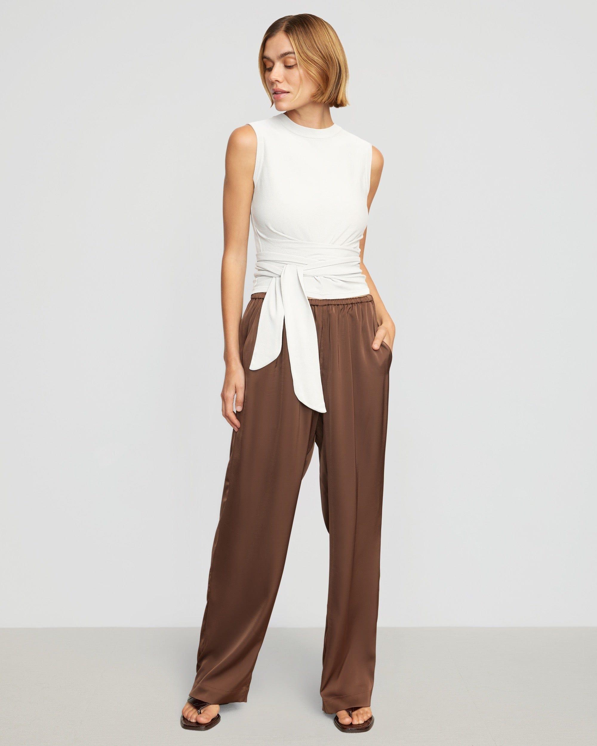 Rumi Cropped Sleeveless Wrap Top Product Image