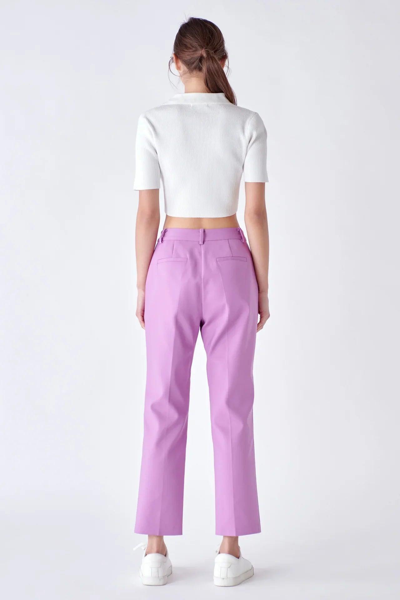 Lilac Slim Cigarette Trousers Product Image