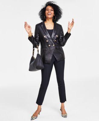 I.N.C. International Concepts Womens Layering Camisole Top Double Breasted Blazer High Rise Slit Ankle Pants Ninel Platfrom Sandals Created For Macys Product Image