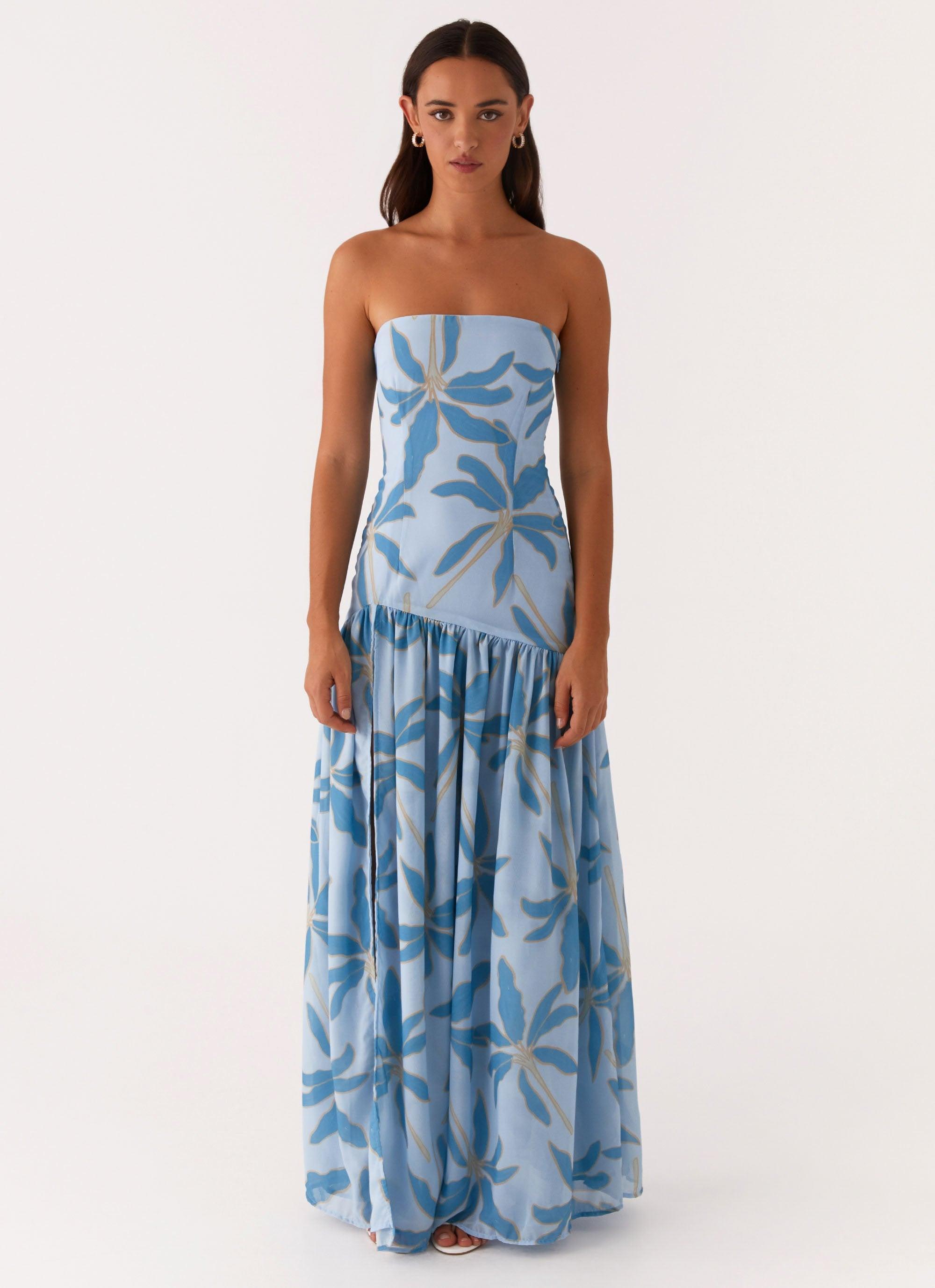 Eden Strapless Maxi Dress - Opulent Blue Product Image