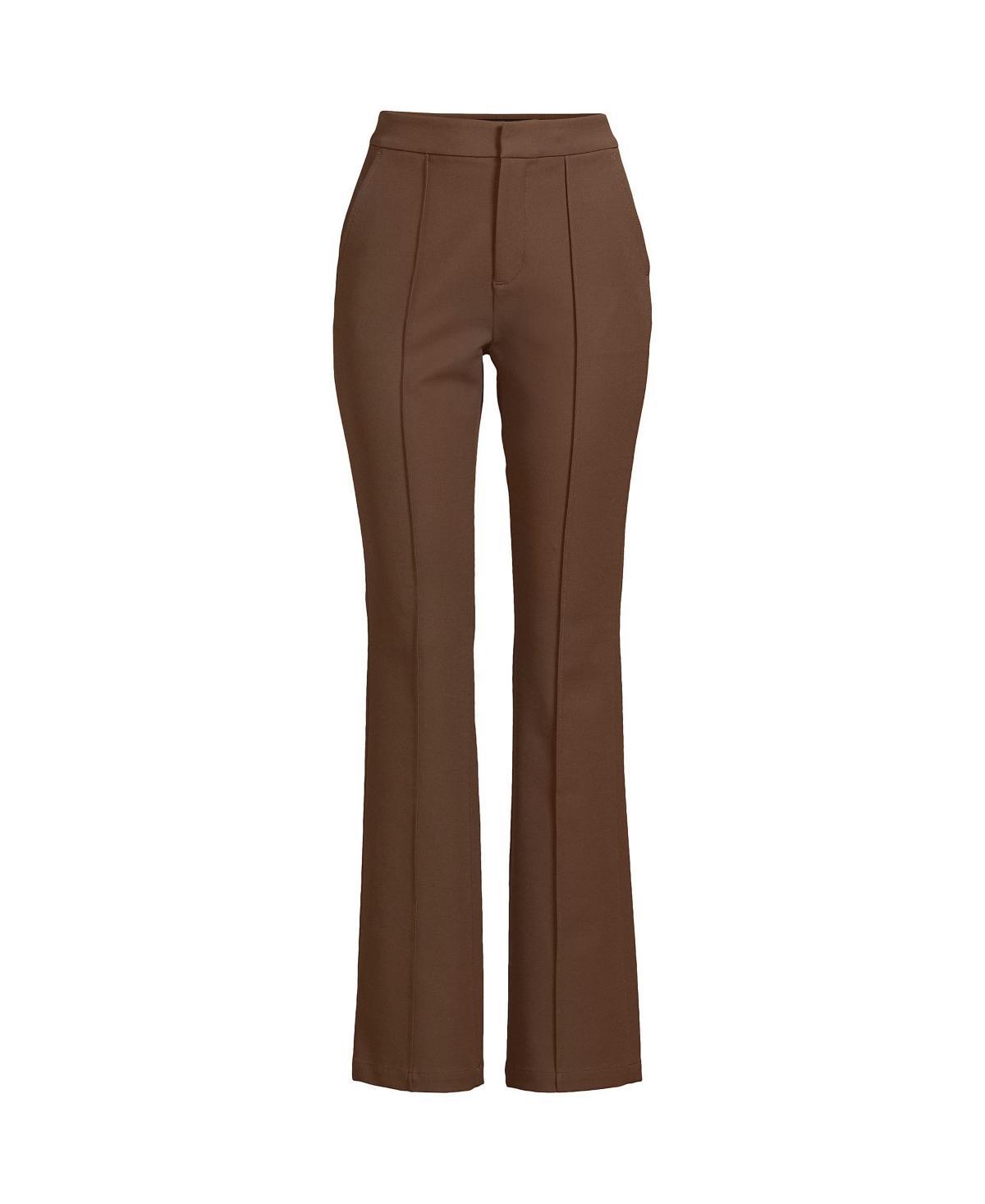 Lands End Womens High Rise Bi Stretch Pintuck Boot Cut Pants Product Image