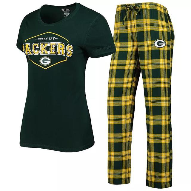 Womens Concepts Sport /Gold Bay Packers Badge T-Shirt & Pants Sleep Set Product Image