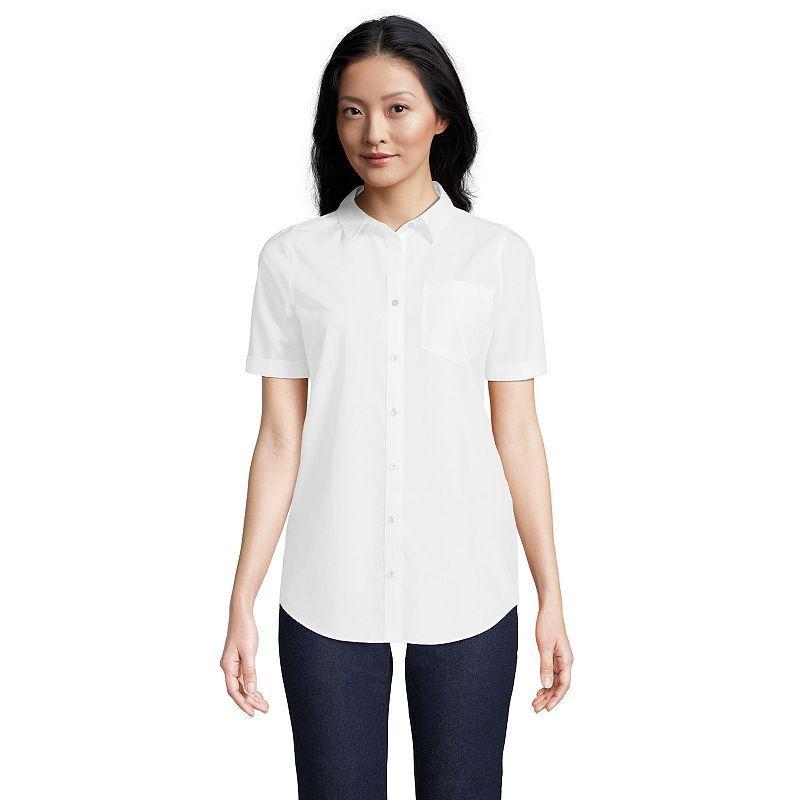 Lands End Womens Wrinkle Free No Iron Short Sleeve Shirt Product Image