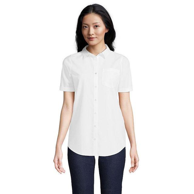 Womens Lands End Wrinkle Free No Iron Short Sleeve Shirt Product Image