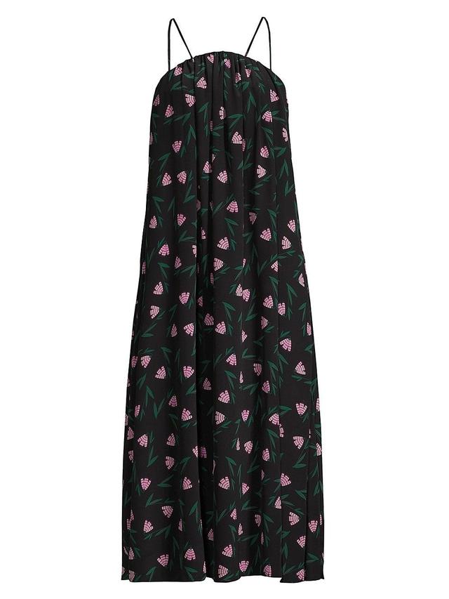 Womens Floral Silk Jersey Midi Dress Product Image