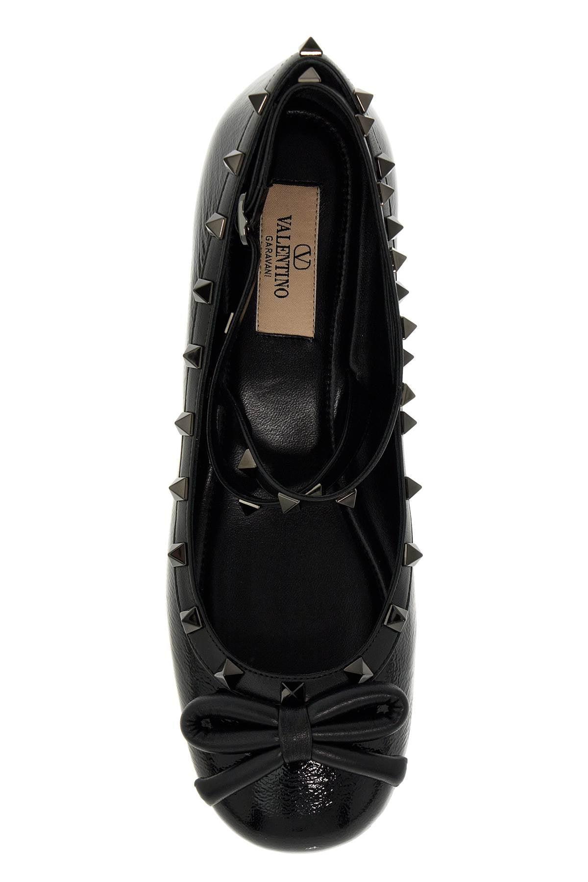 VALENTINO GARAVANI Women's Silk Rockstud Ballet Flats In Nero product image