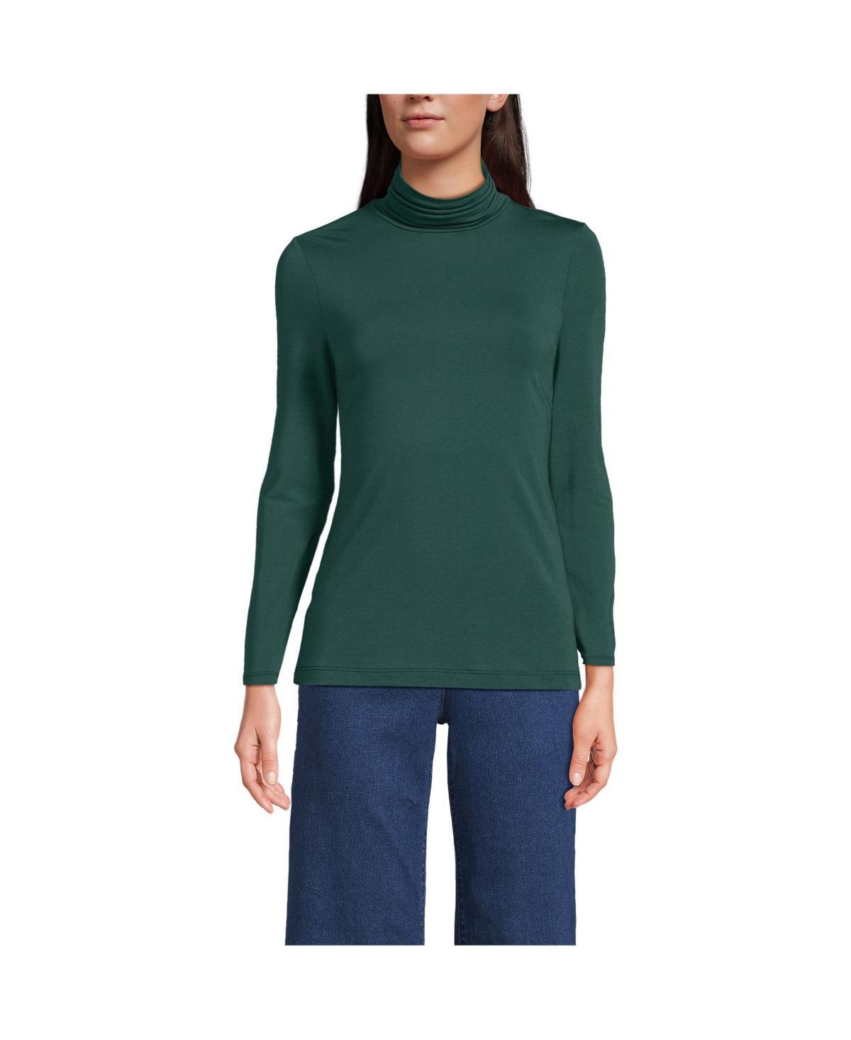 Lands End Womens Tall Lightweight Jersey Skimming Long Sleeve Turtleneck Product Image