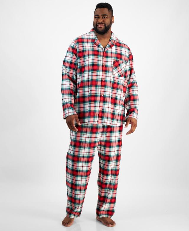 Family Pajamas Mens Big & Tall Winterton Plaid Notched-Collar Pajama Set, Created for Macys Product Image