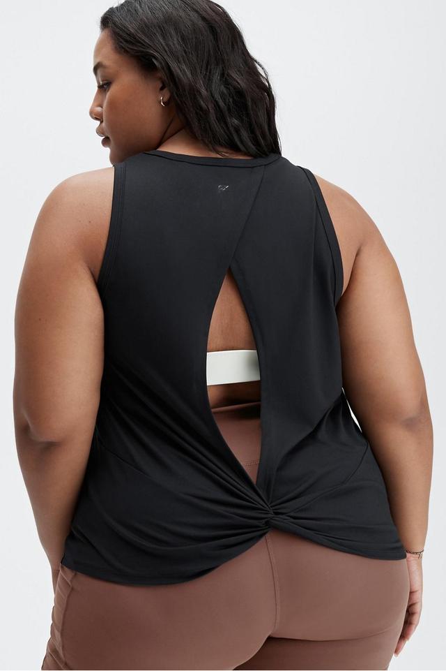 Fabletics Blake Open Back Twist Tank Womens black plus Size 4X Product Image