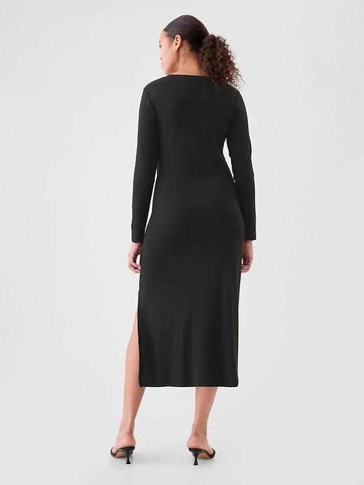 Modern Rib Tie-Knot Midi Dress Product Image