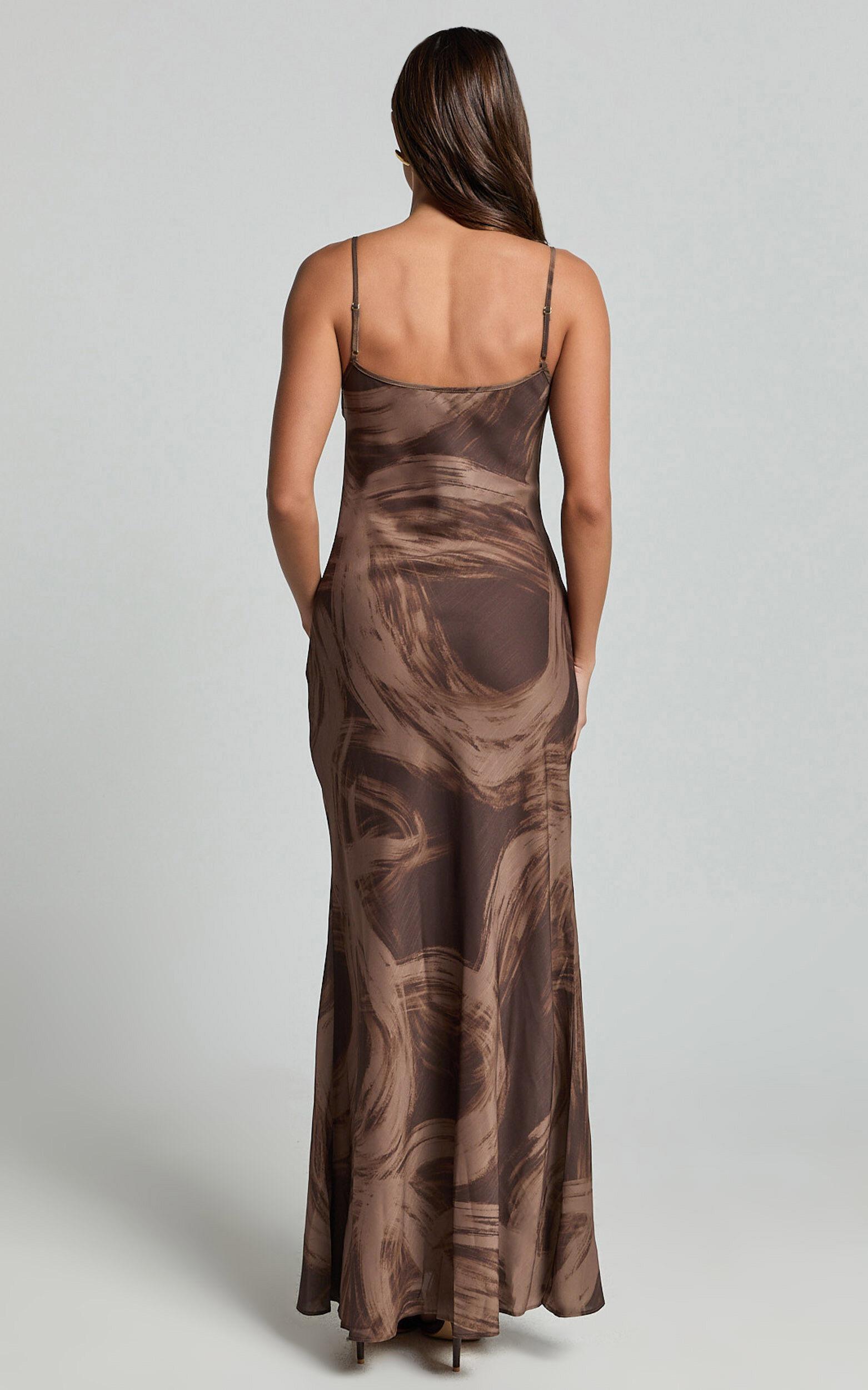 Sally Midi Dress - Strappy Slip Dress in Hazel Swirl Print Product Image