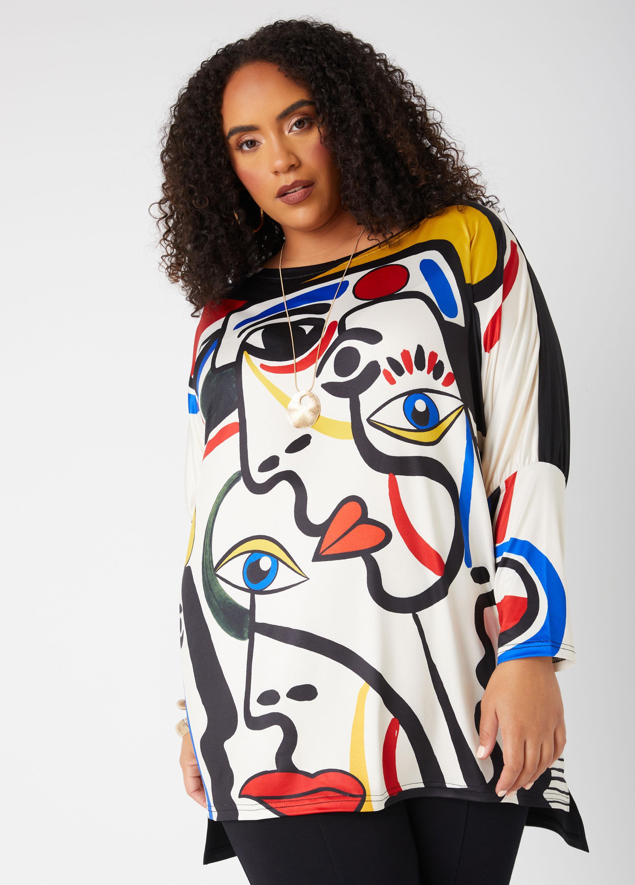 Face Print Hi Low Tunic Product Image