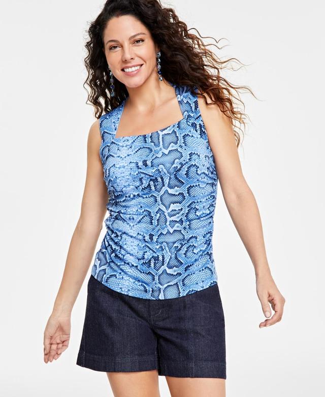 I.n.c. International Concepts Womens Printed Draped-Front Sleeveless Top, Created for Macys Product Image