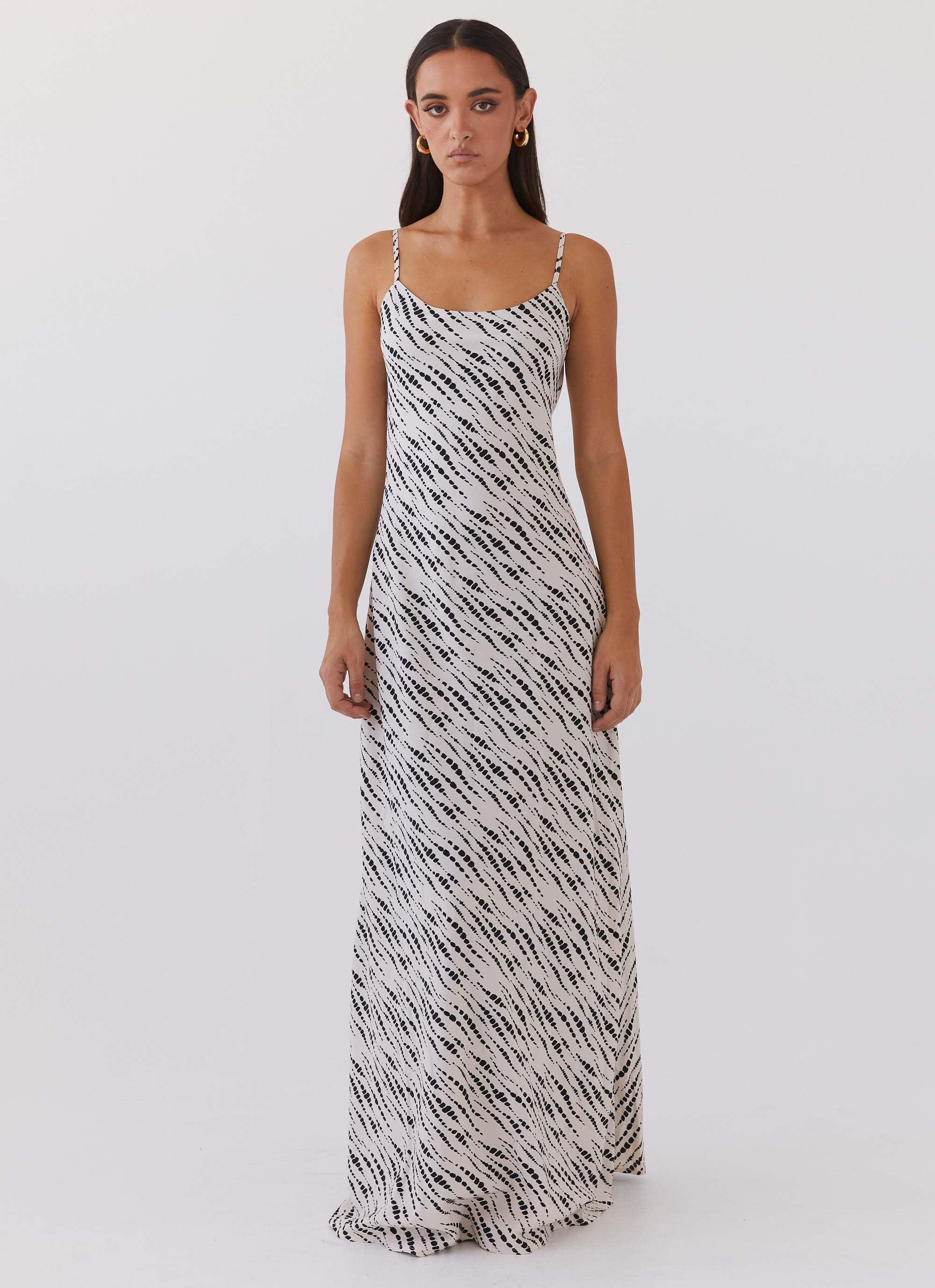 Carol Maxi Slip Dress - Pebble Product Image