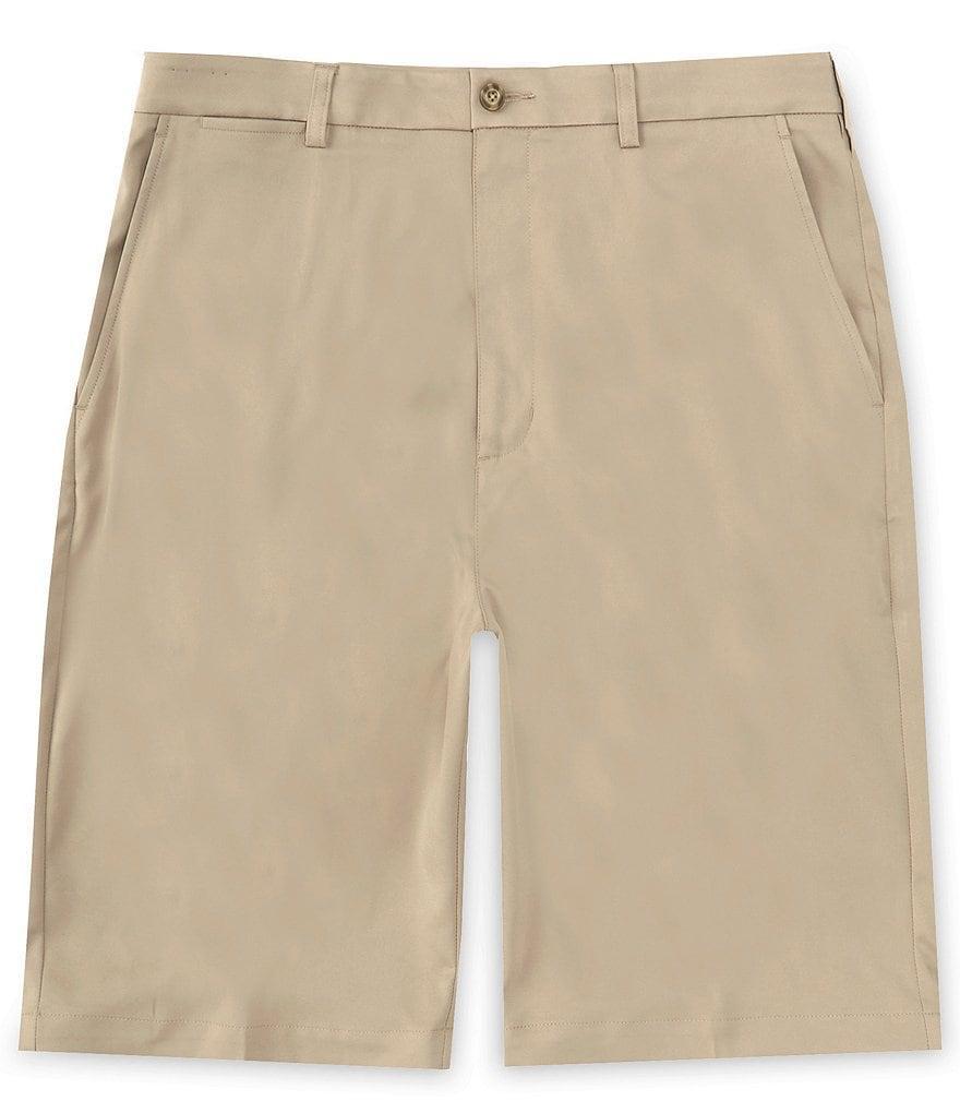 Roundtree & Yorke Big & Tall Flat Front Performance 9#double; and 11#double; Inseam Shorts Product Image