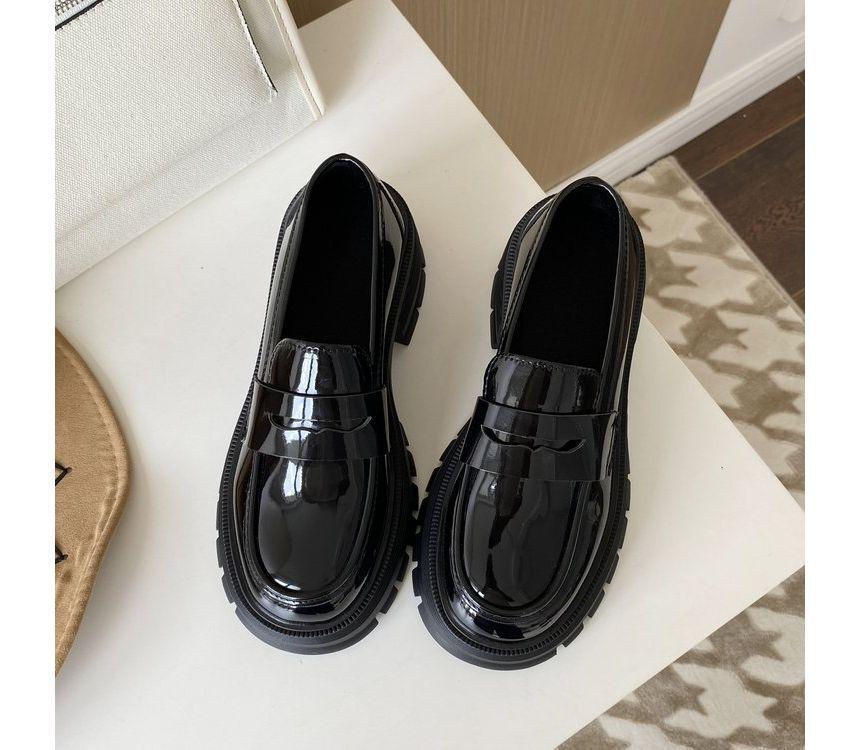 Platform Chunky Heel Loafers Product Image