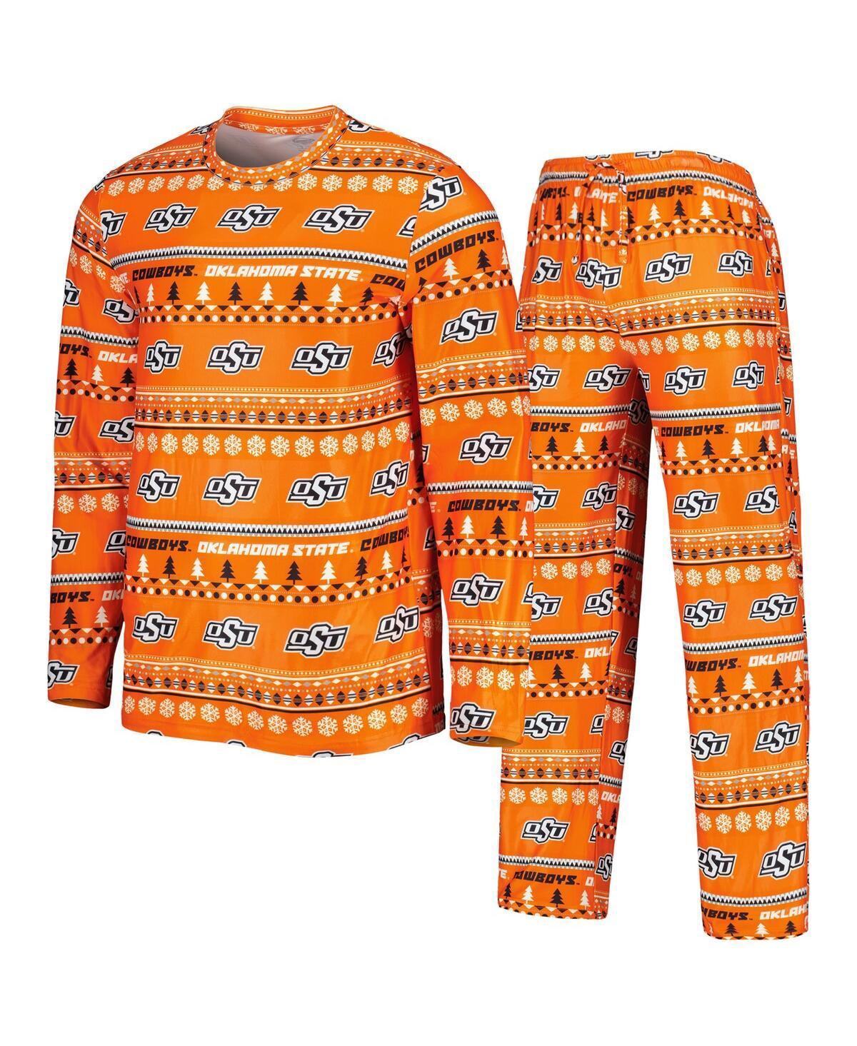 Mens Concepts Sport Oklahoma State Cowboys Swivel Long Sleeve T-Shirt & Pants Sleep Set Product Image