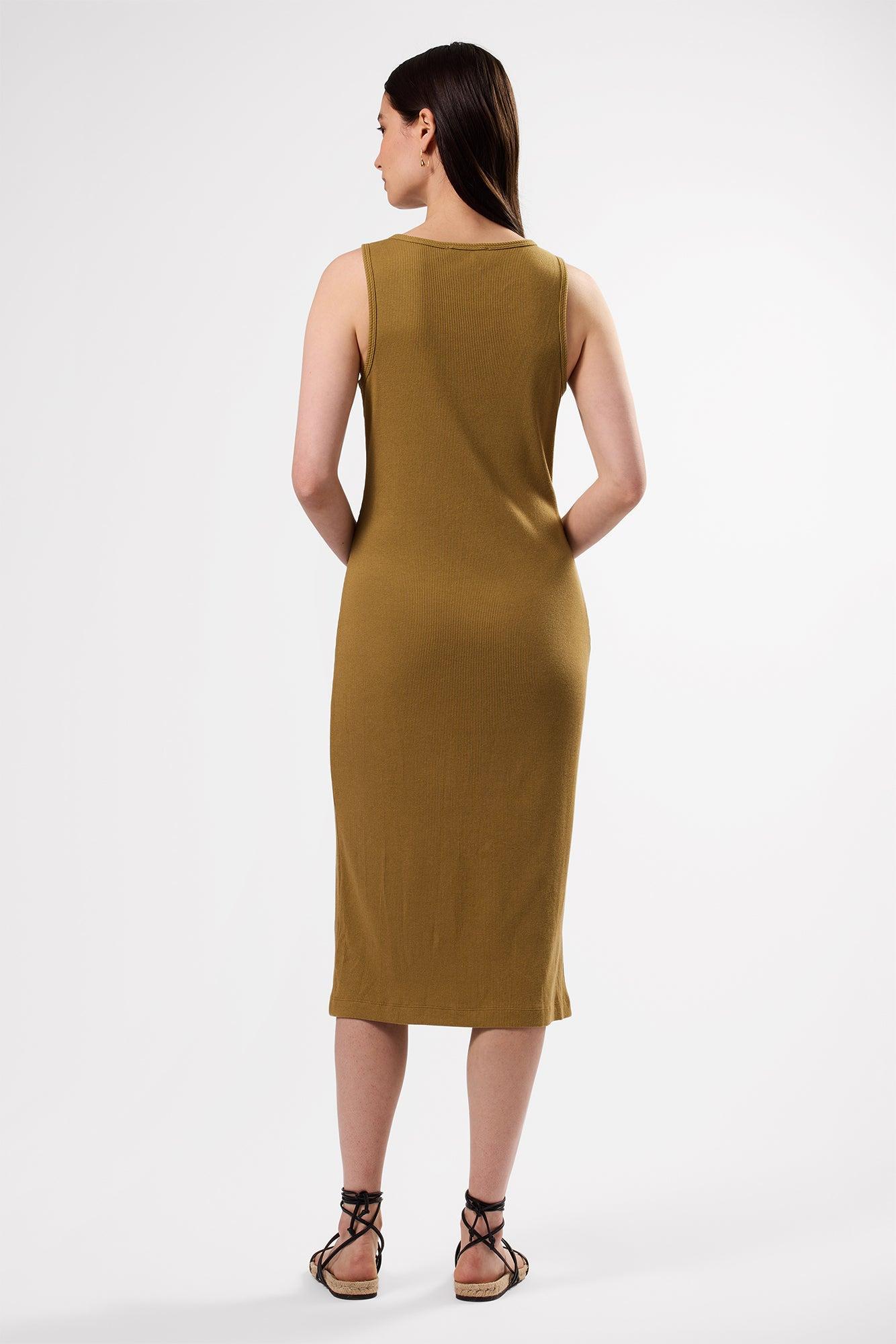 Deacon Organic Cotton Modal Rib Dress - Elm Product Image