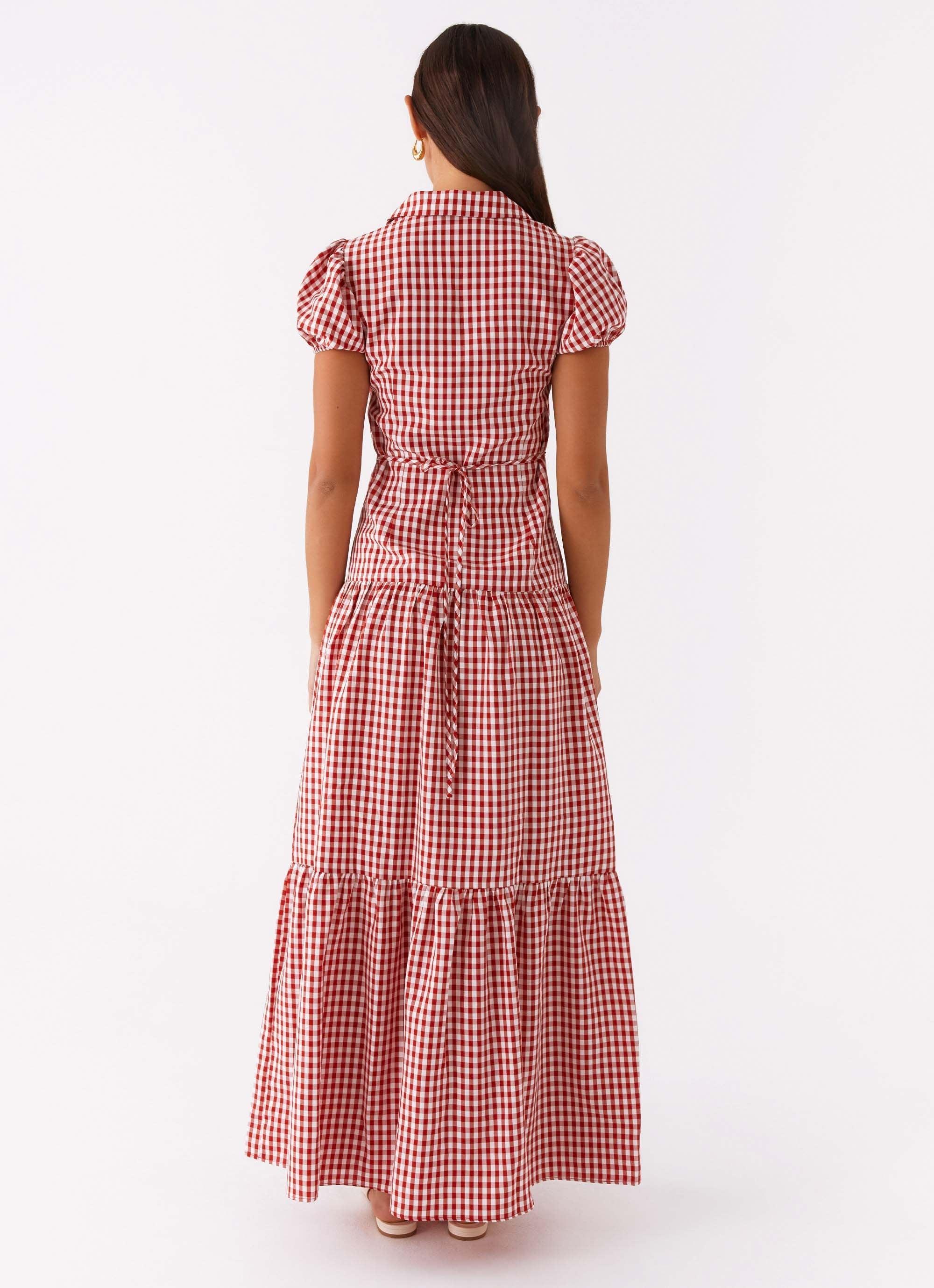 Verity Maxi Dress - Red Gingham Product Image