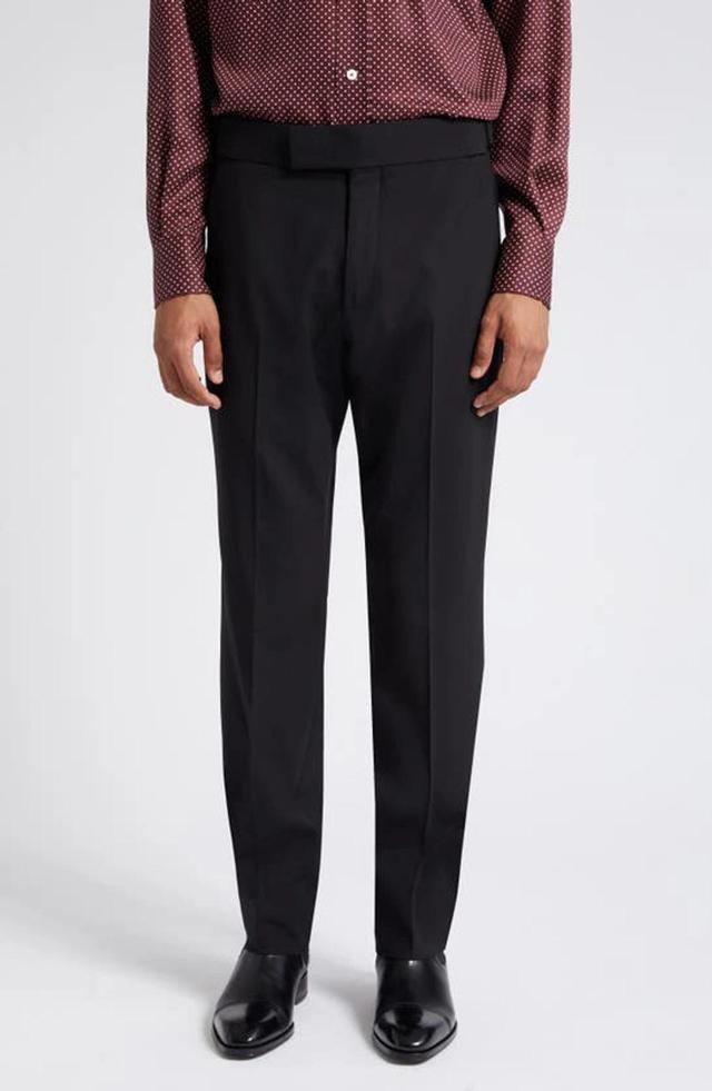 TOM FORD Atticus Wool Bistretch Plain Weave Trousers In Black Product Image