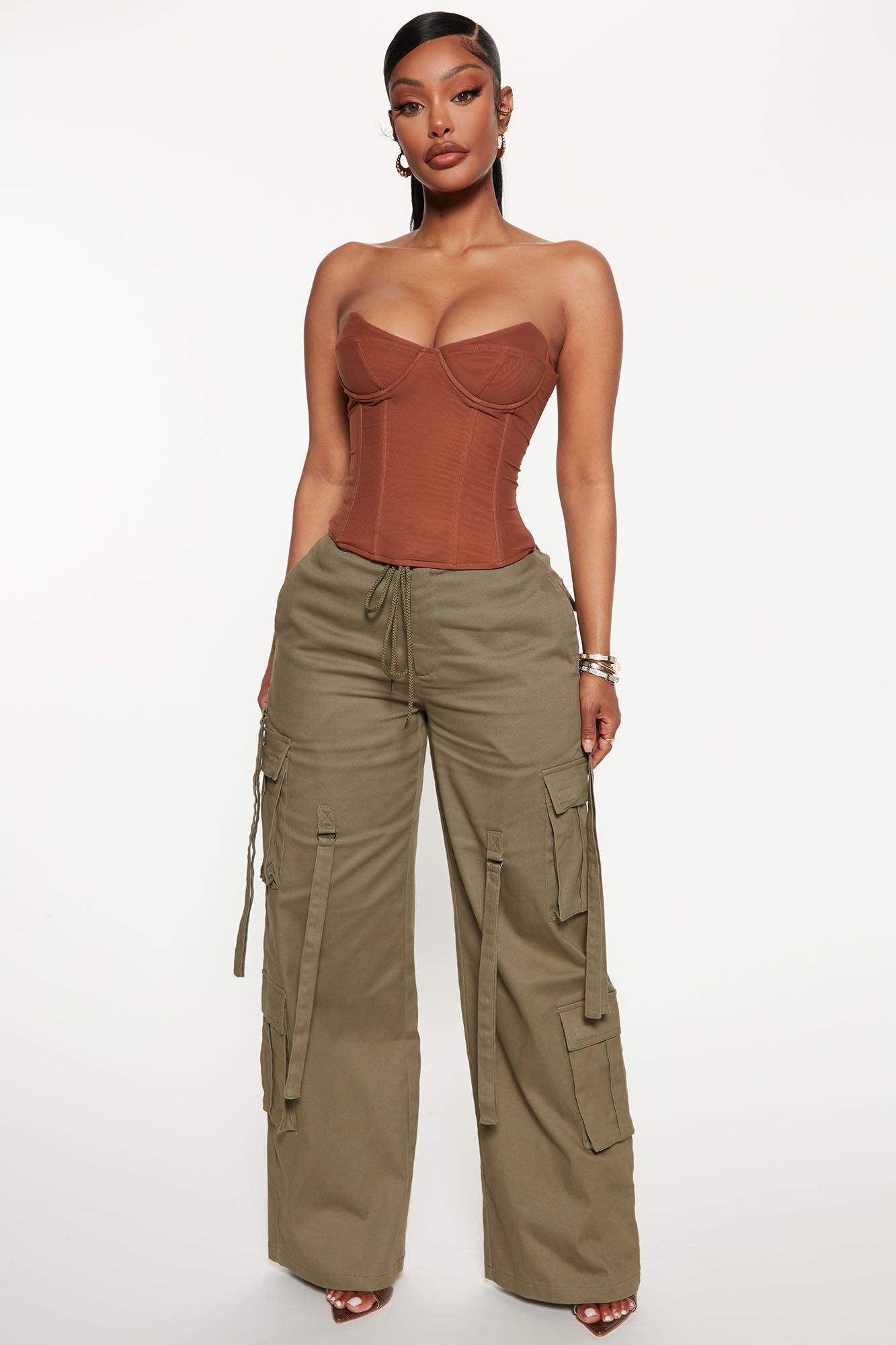 Endless Love Mesh Corset Top - Taupe Product Image