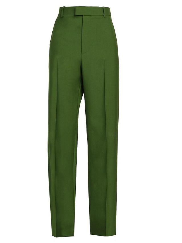 Mens Pleated Wool Trousers Product Image