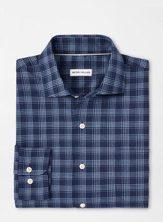 Peter Millar Mens Thompson Summer Soft Cotton Sport Shirt | Color: Galaxy | Size: S Product Image