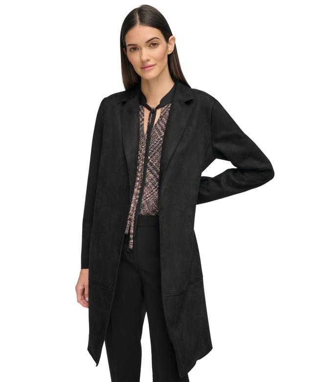 Tommy Hilfiger Womens Open Front Blazer Coat - Black Product Image