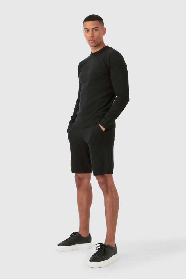 Knitted Sweater Short Tracksuit | boohooMAN USA Product Image