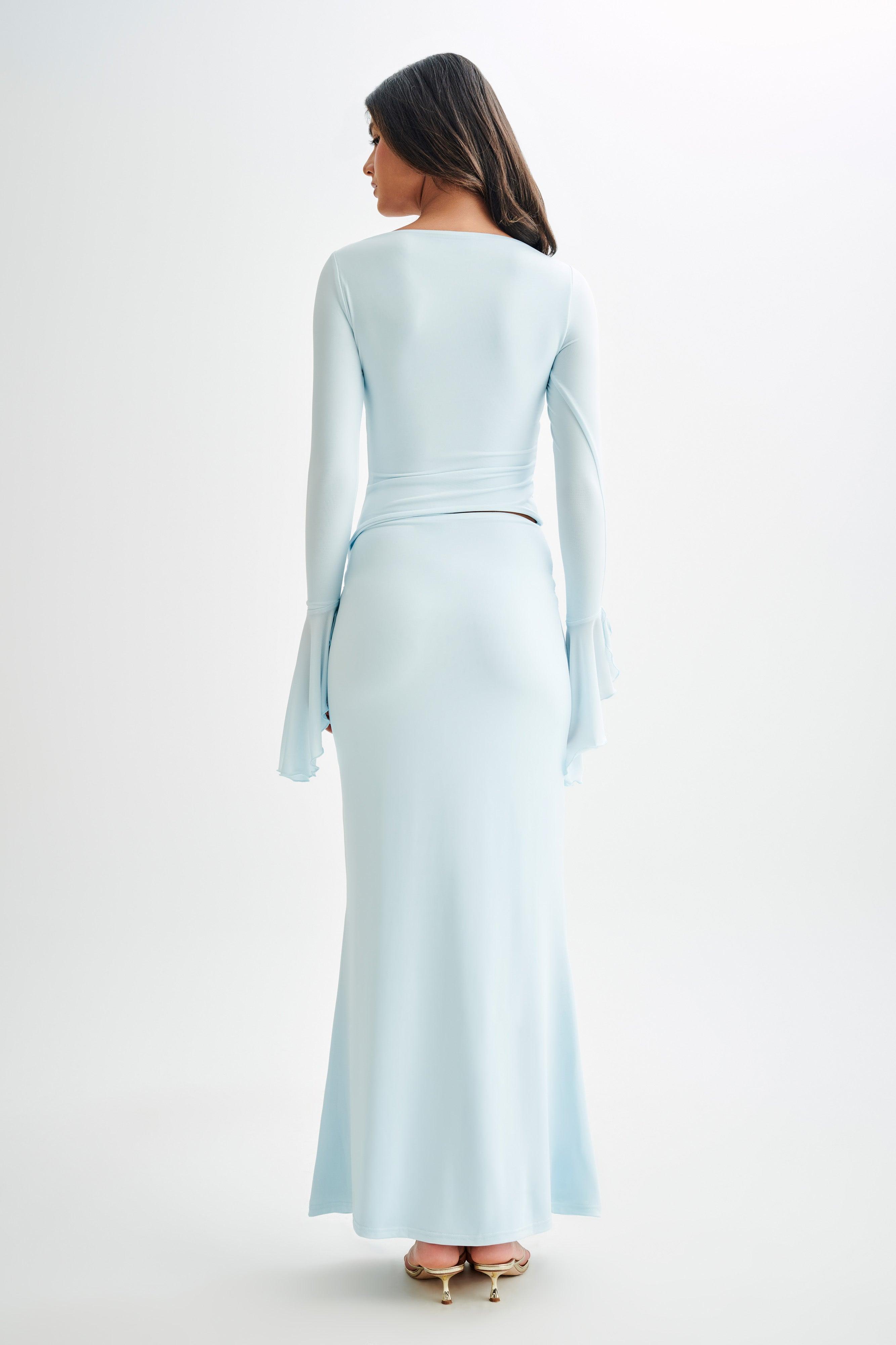 Stevie Bell Sleeve Slinky Top - Sky Blue Product Image