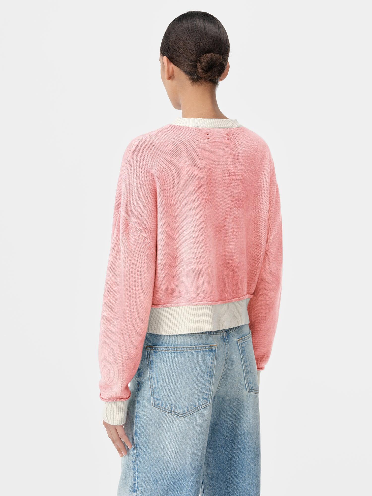 WOMEN - WOMEN'S AMIRI VINTAGE CASHMERE CREW - Flamingo Pink Female Product Image