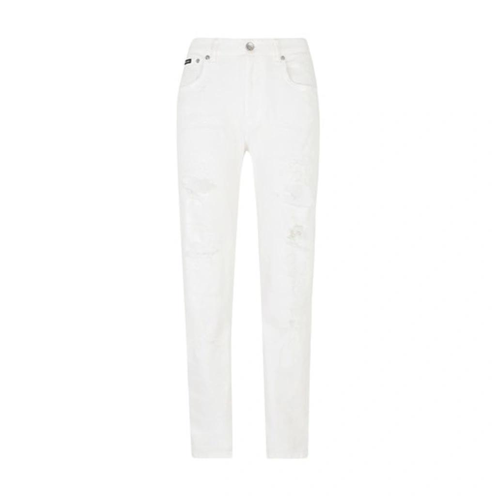 Denim Jeans With Pretty Fit In White Product Image