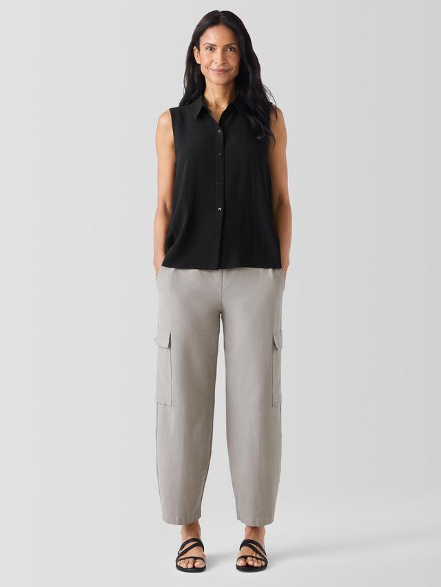 EILEEN FISHER Washable Stretch Crepe Cargo Pantfemale Product Image