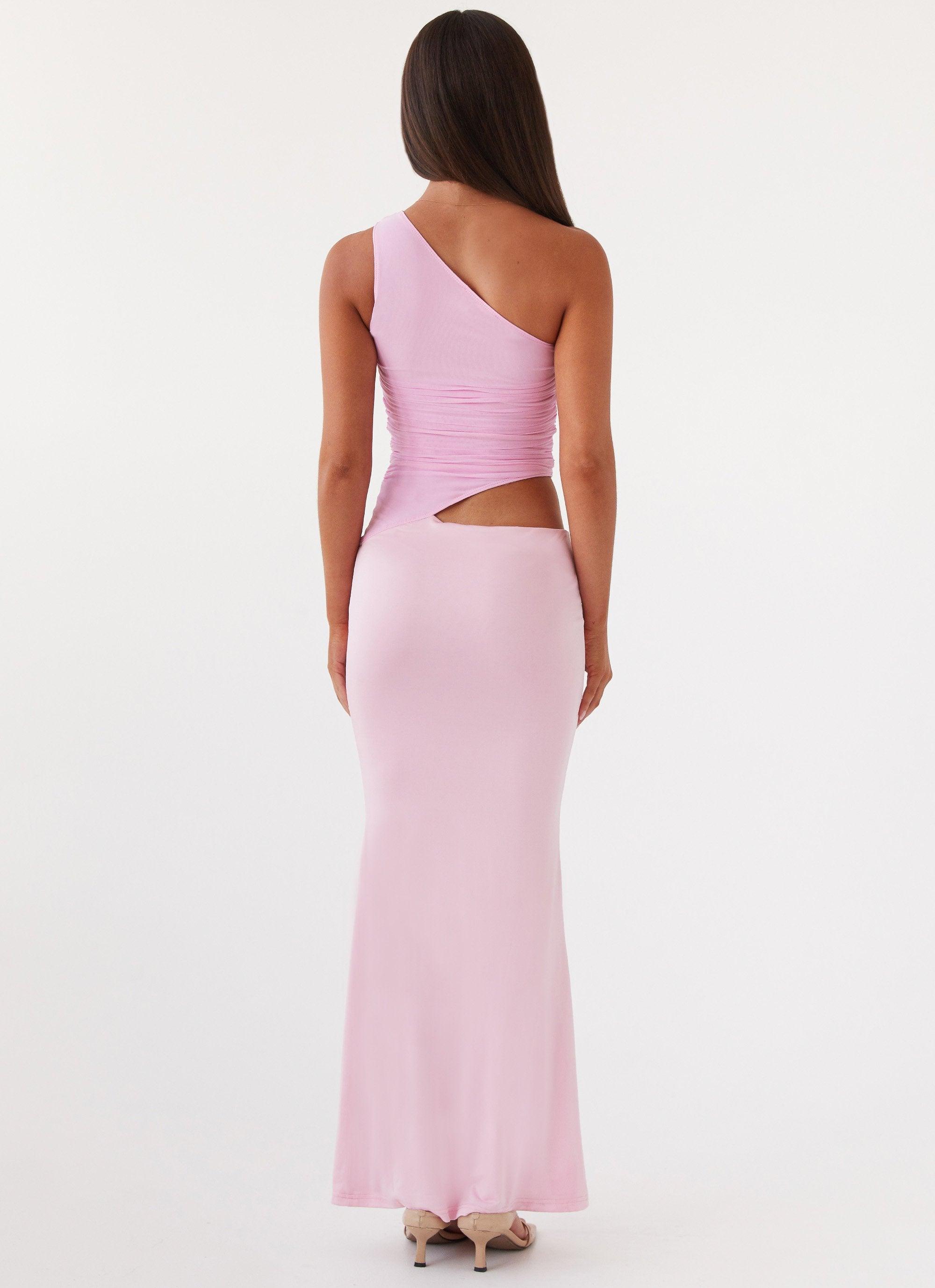 Seranella One Shoulder Maxi Dress - Pink Product Image