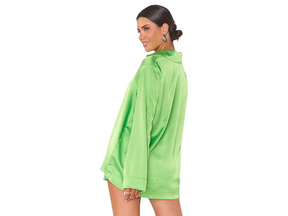 Show Me Your Mumu Smith Button-Down (Bright Luxe Satin) Women's Clothing Product Image