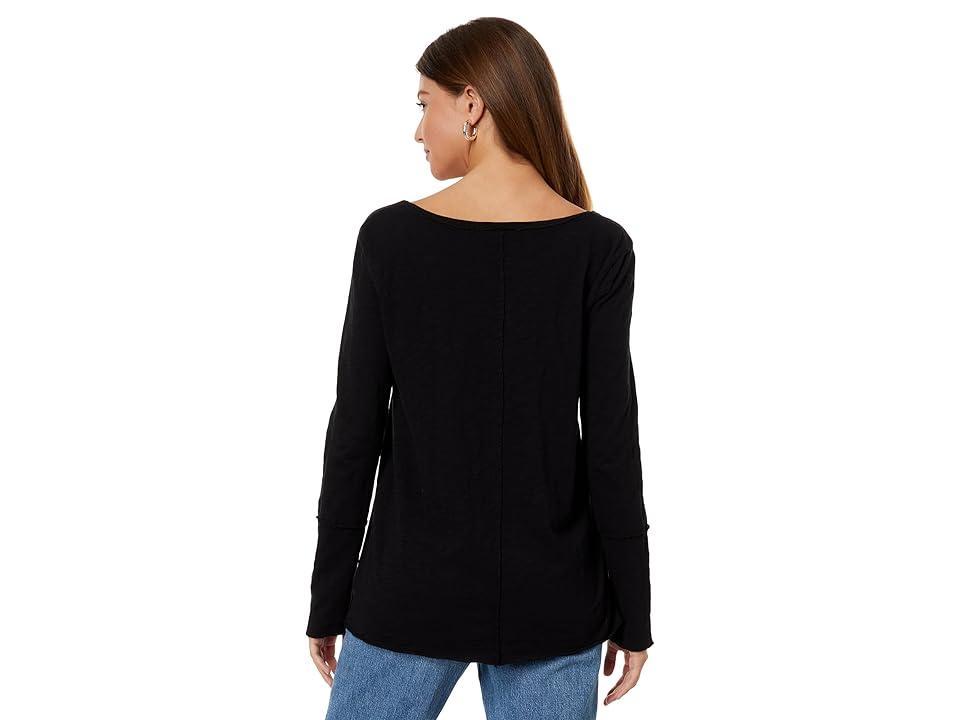 Mod-o-doc Slub Jersey Long Sleeve Wide V-Neck Tunic Women's Clothing Product Image