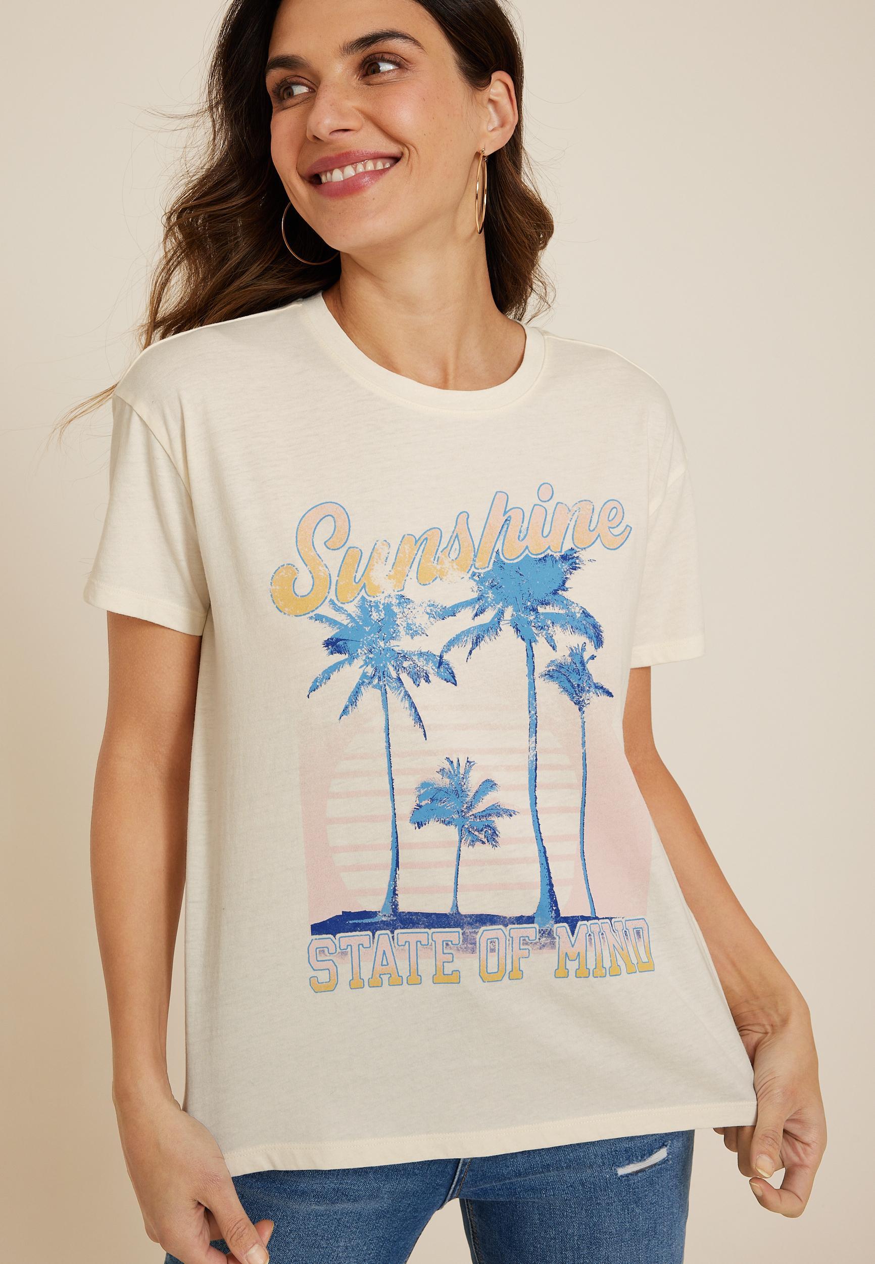 Maurices Womens XX Large Size Sunshine State Of Mind Oversized Fit Graphic Tee White Product Image