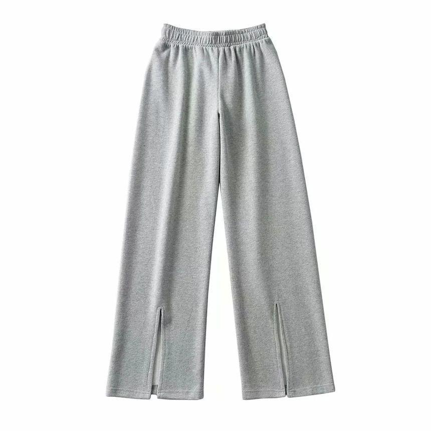 Wide-Leg Slit Sweatpants Product Image