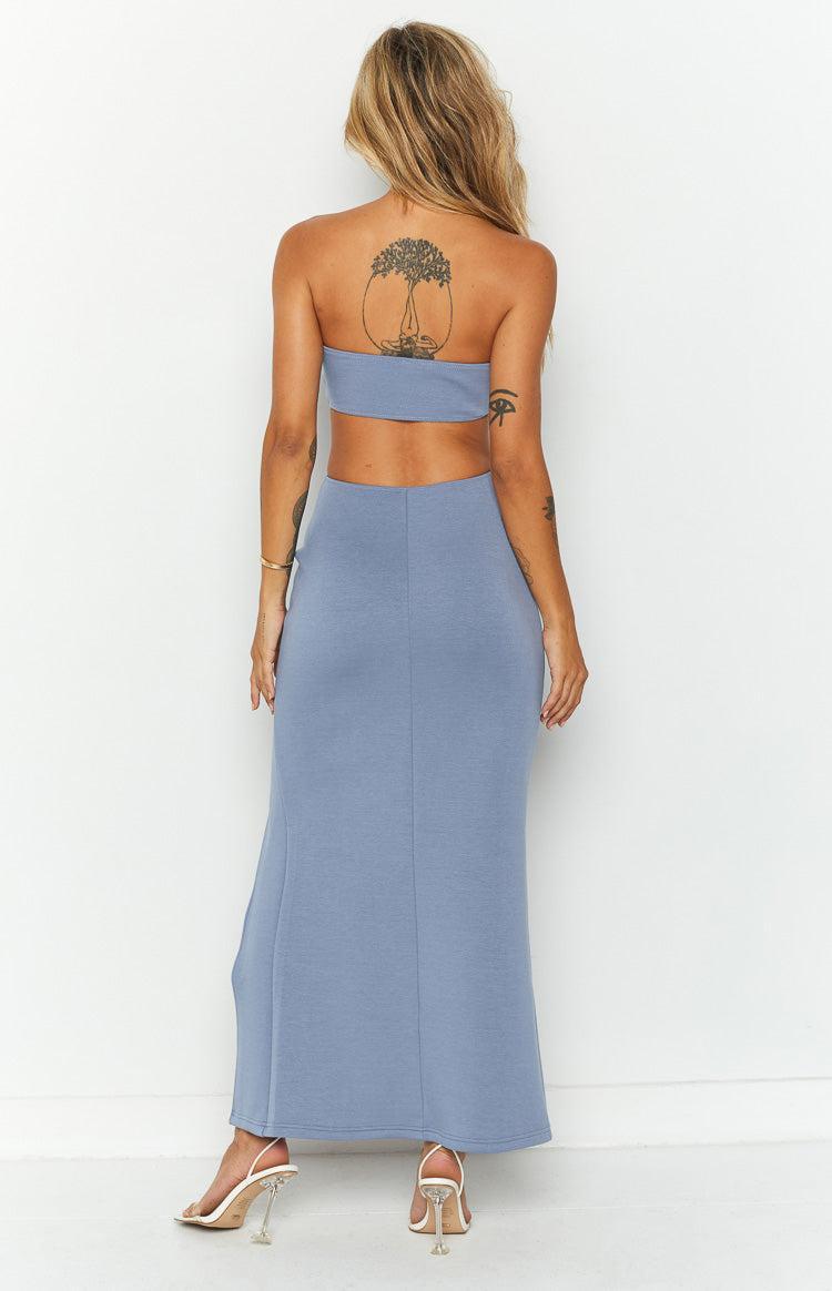 Sylvie Blue Strapless Maxi Dress Product Image