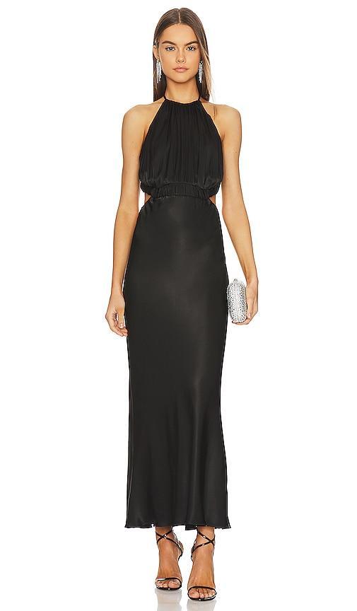 Angelica Ruched Open Back Midi Dress Product Image